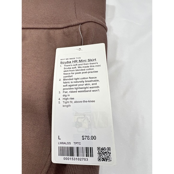 Lululemon‎ Scuba HR Mini Skirt Women's Size L High Rise Tight Fit Above Knee - Picture 4 of 8